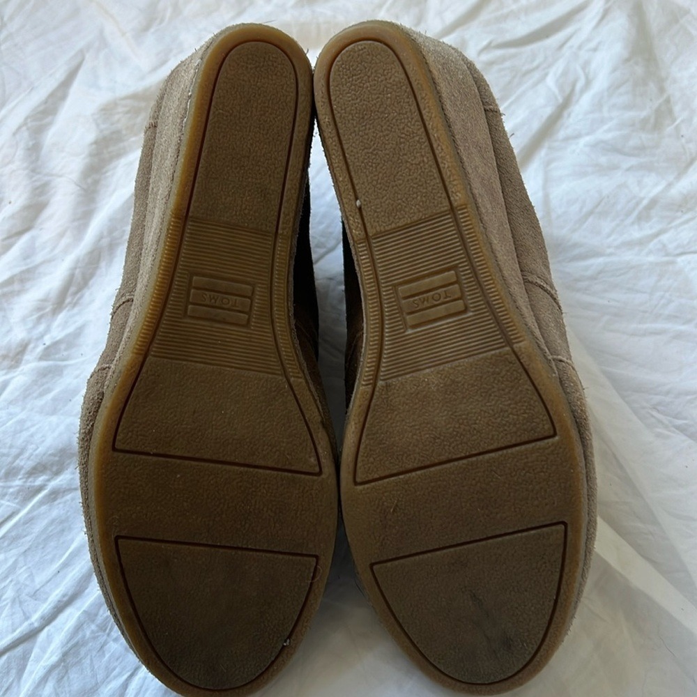 Tom's Kala Desert Wedge Shoes in Taupe Suede Tan Wedges Lace Up‎ Shoes Womens 9 - Picture 15 of 16